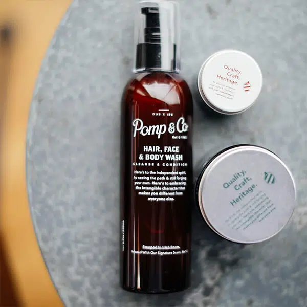 Eksklusiv shampoo fra Pomp & Co Pomp & Co. Wash, hårcreme samt skæg balsam.